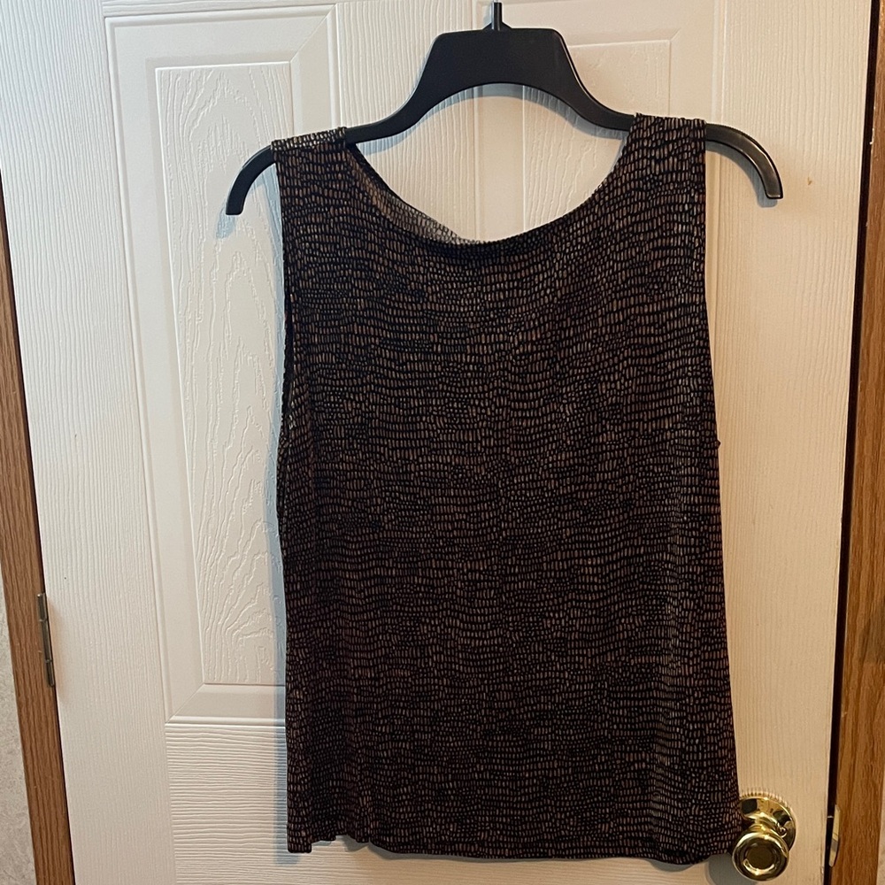 Chico's Black and Brown Textured Sleeveless Blouse